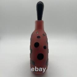 Clair Raabe Fellerman Red Black Cameo Etched Glass Lovers Perfume Bottle Signed