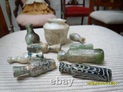 Collection of NINE Early ROMAN GLASS Bottles 8th-9th Century 6 published pieces
