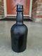 Colonial Black Glass Rum Bottle. Rare! A