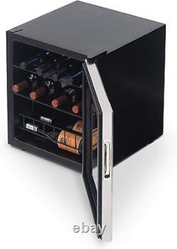 Compact Wine Cooler Refrigerator, 16 Bottle Capacity, with UV Protected Glass Door