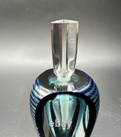 Correia 1985 Black Stripe Glass Black Perfume Bottle & Stopper Ltd Ed 6 Signed