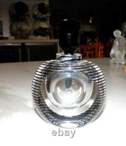 Correia Art Glass Perfume Bottle Black & Clear 5