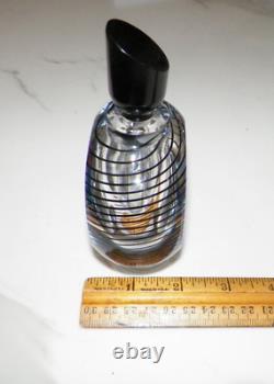 Correia Art Glass Perfume Bottle Black & Clear 5