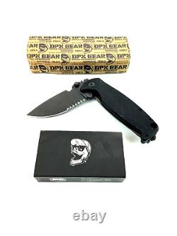 DPx Gear HEST/F Triple Black Folder 3.25 Black Niolox Blade Titanium Knife