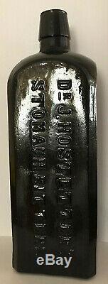 DR. J. HOSTETTER'S STOMACH BITTERS Bottle Civil War Era1860 Black Glass