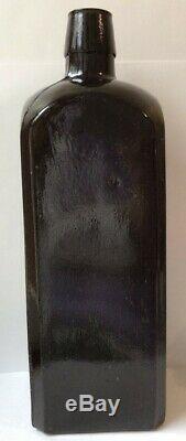 DR. J. HOSTETTER'S STOMACH BITTERS Bottle Civil War Era1860 Black Glass