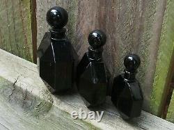 D'Orsay Le Dandy Baccarat Art Deco Black Glass Perfume Bottle Collection 7