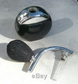 DeVilbiss Art Deco Black Glass Perfume Atomizer Bottle Glass Syphon #S200-112