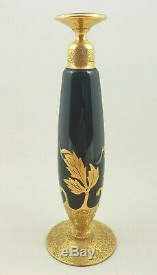 DeVilbiss Perfume Dropper (1925) Bottle signed, gold fittings & leaves