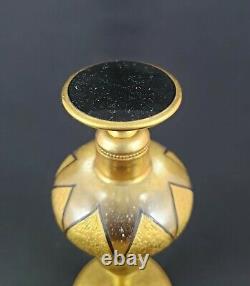 DeVilbiss Perfume Dropper Bottle Gold and Black Enamel from 1922