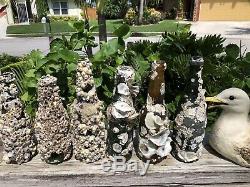 Dealers lot # 10 mostly Black Glass, 6 barnacle bottles for 1 price / Florida