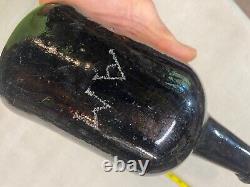 Deep South 1770s BLACK GLASS English Marked A M Found near Savannah
