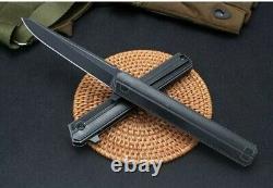 Drop Point Folding Knife Pocket Hunting Survival Wild M390 Steel Titanium Black