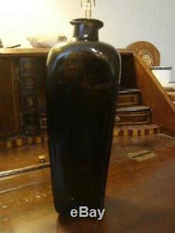 Dutch Antique Case Gin Bottle Circa 1840-1860 Olive Green Black Glass