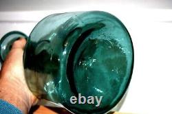 EARLY 18th CENTURY LARGE BLOWN TEAL GLASS FRENCH PORRON