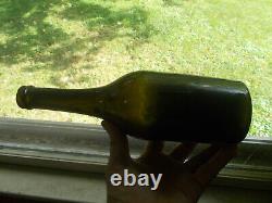 Early 1800 Blackglass Pontiled Wine Bottle Drippy String Lip 1830 Privy Dug