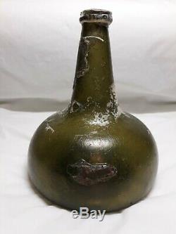 Early 18th Century Black Glass Onion Bottle Found In South Carolina Waters