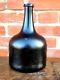 Early 18th Century English Antique Black Glass Mallet Bottle, Circa 1720 Wine