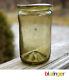 Early 19thc American Yellow-olive Glass Tiny Utility Jar