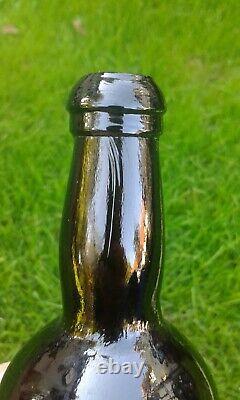 Early Black Glass Free Blown Split Size, Pontil Wine Bottle C1800 (Cellar Find)