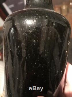 Early Black Glass Pontil Old Bottle Bubbles 1780