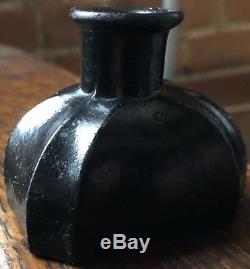 Early Breadloaf Black Glass Ink Bottle