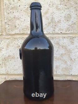 Early Georgian Period Sealed Black Glass Wine Bottle Richmond Ducal Crown Seal
