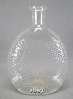 Early German Black Forest Diamond Blown Three Mold Pattern Liquor Flask Bottle