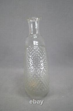 Early German Black Forest Diamond Blown Three Mold Pattern Liquor Flask Bottle