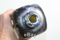 Early Pig Snout Pontiled Green Black Glass Case Gin Bottle Iridescent Patina