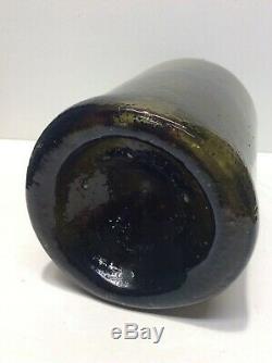 Early large sized Black Glass free blown Pontil Old Bottle super condition