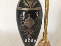 Ebony Black Cambridge Glass #739 Adams DeVilbiss Perfume Atomizer Spray Bottle