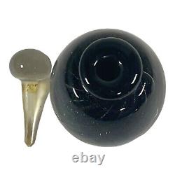 Eickholt Black Rainbow Swirl Iridescent Glass Perfume Bottle Stopper Signed'91