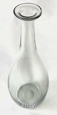 Empoli ITALY Smokey Grey Black Glass Decanter Genie Bottle Ball Mid-Century Mod