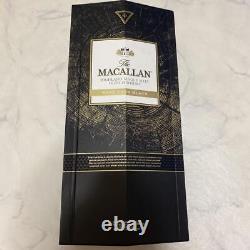 Empty Bottle The Macallan Black Glass White Label Wisky Liquor with Box