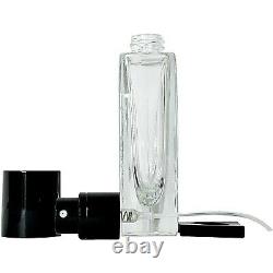Empty Glass Perfume Oval Spray Bottles 30ml 1oz Black Metal Atomizer
