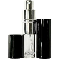 Empty Perfume Bottles Glass 10ml Black Atomizer Deluxe Spray Refillable