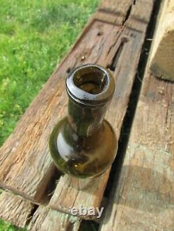 English Black Glass Late 18th Century Wine Bottle Open Pontil