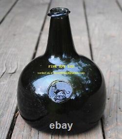 English Onion Wine Bottle With The Royal Lewis Family Crest