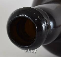English Transitional Mallet Black Glass Bottle Circa 1760-80