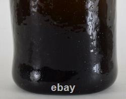 English Transitional Mallet Black Glass Bottle Circa 1760-80