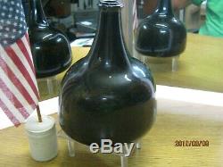 Excellent Sand Pontiledcirca 1750'sbrilliant Black Glass True English Mallet
