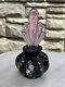 Fenton Black Beaded Melon Rose Perfume Bottle With Madras Pink Stopper