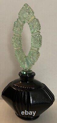 Fenton Black Perfume Bottle Signed And Stopper