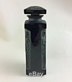 Flacon AMBRE DOrsay Noir R. René LALIQUE Black Glass Perfume Bottle