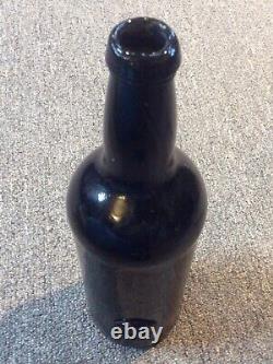 Flawless Circa 1820 Black Glass Pontil & Seal Emmanuel College Wine Bottle