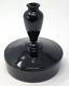 Fostoria Black Amethyst Glass Perfume Bottle / Jar / Box Art Deco Rare