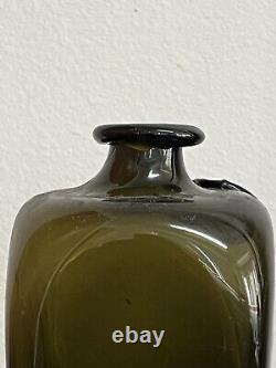 Found In Hawaii Black glass Olive Green Palmboom C Meyer Schiedam Gin Bottle