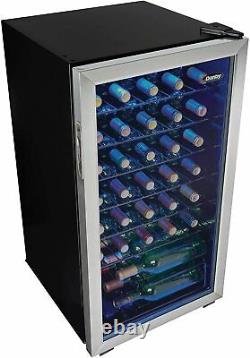 Free Standing Wine Cooler, Holds 36 Bottles, Single Zone Fridge With Glass Door