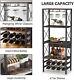 Freestanding 8 Bottle Wine Rack, Open Wine Storage Display Shelves For Home Bar